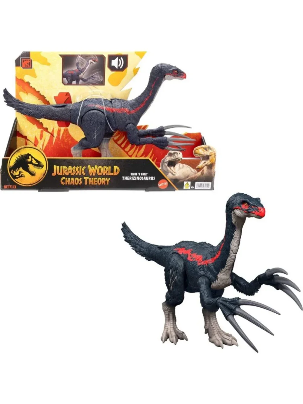 Jurassic World Therizinosaurus Dinosaur Action Figure with Sound & Attack Claws